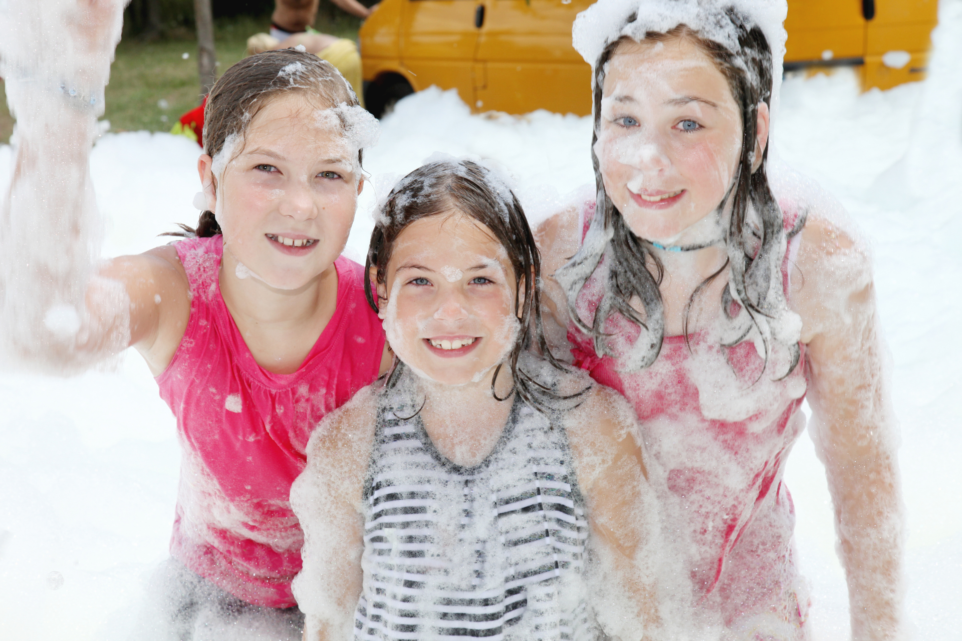 Kids enjoying foam party in Osteen